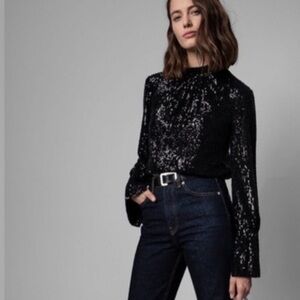 Zadig & Voltaire Black Sequin Garment